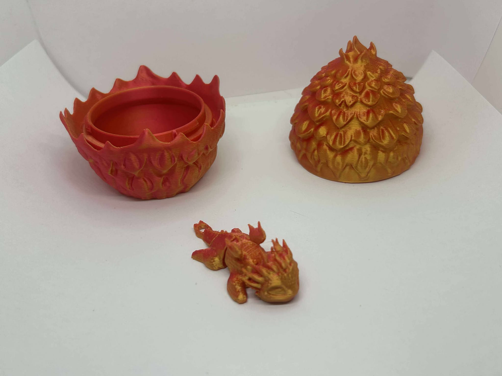 Fire Dragon Keychain and Egg Box