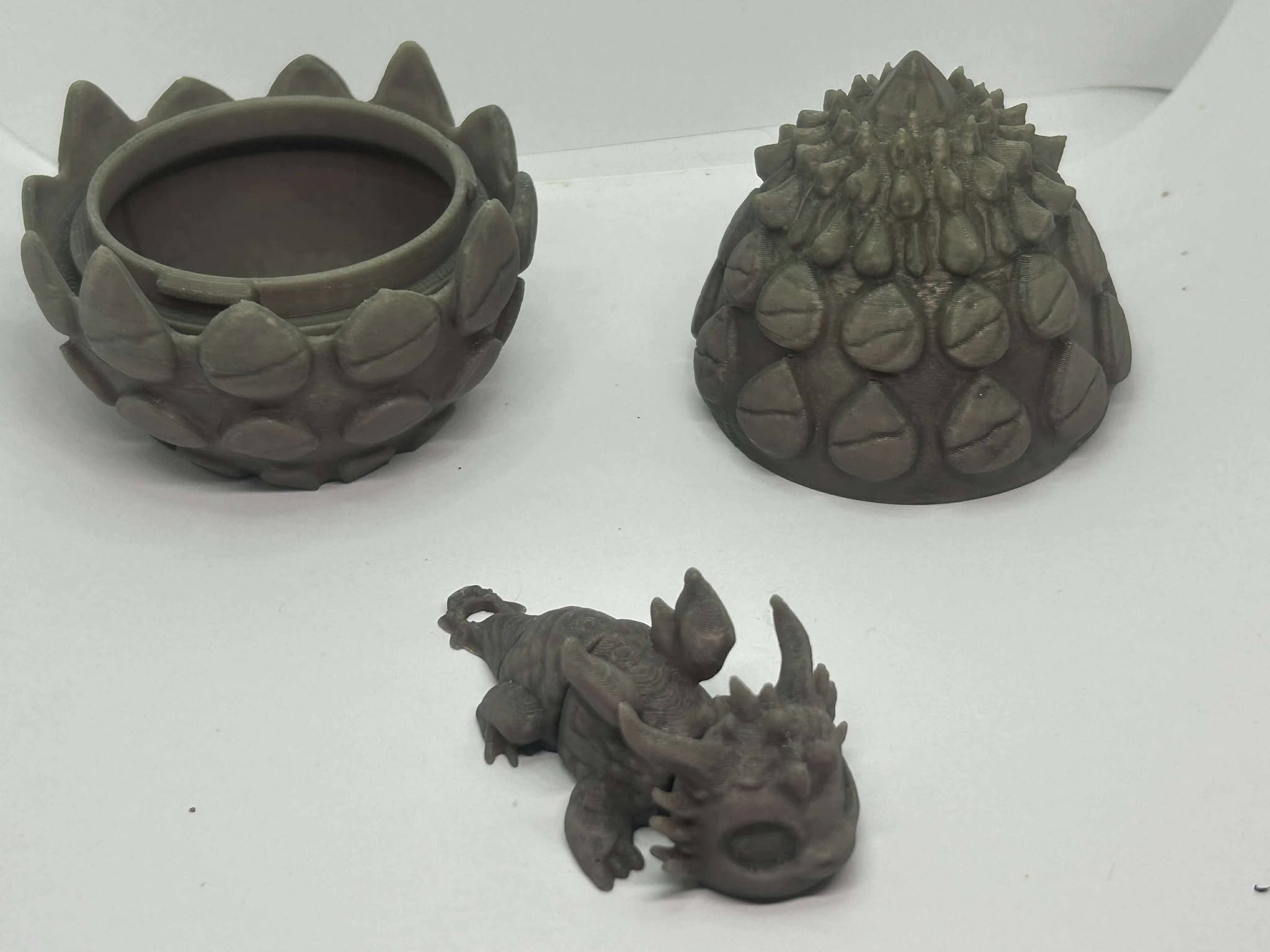 Earth Dragon Keychain and Egg Box.